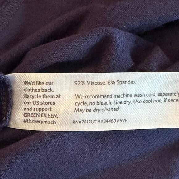 Eileen Fisher Viscose Spandex Navy Short Sleeve Stretch Shift Dress Size XS - Picture 6 of 7